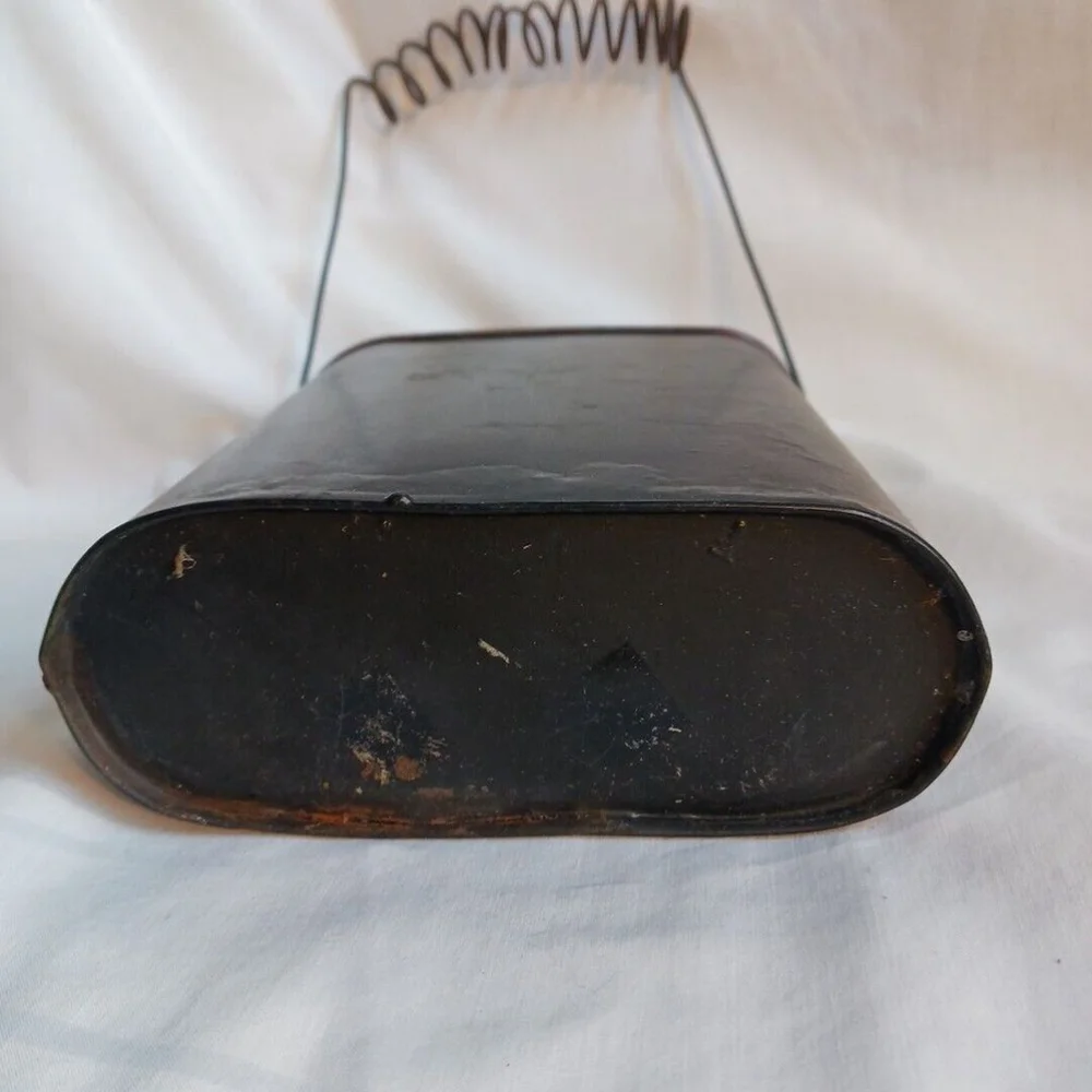 Antique Toleware Wall Hanging Mail Basket Pink And Black